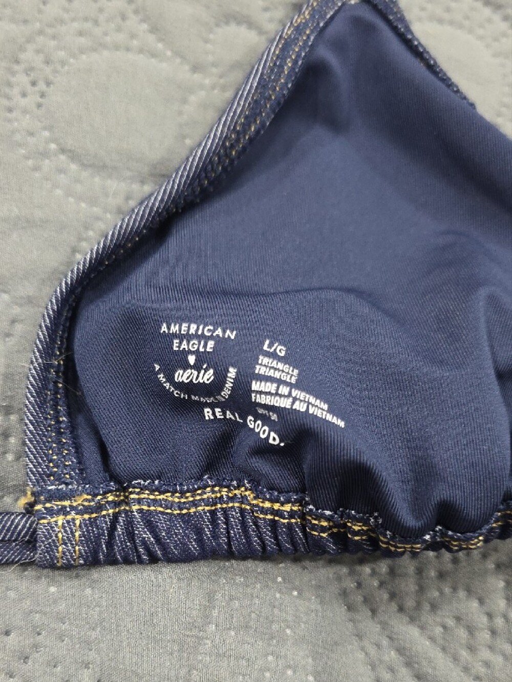 American Eagle Outfitters Shimmery Indigo Triangle Bikini Set - Picture 5 of 5
